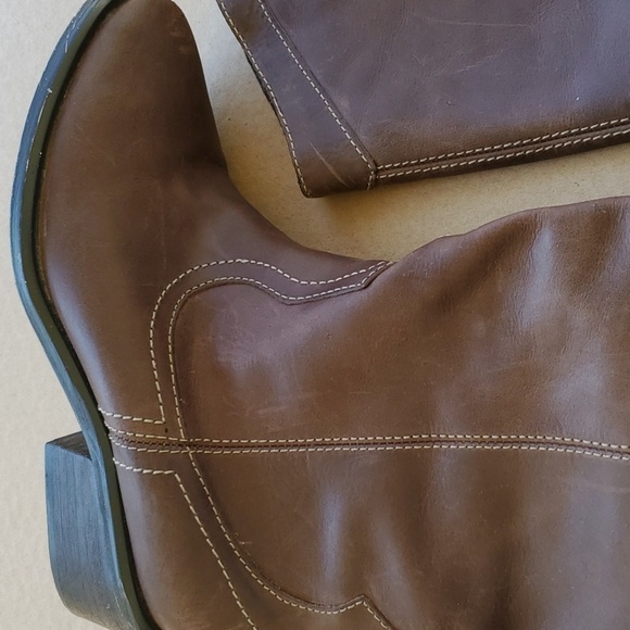 Brazilian made brown leather upper boots size 6m - Picture 3 of 13